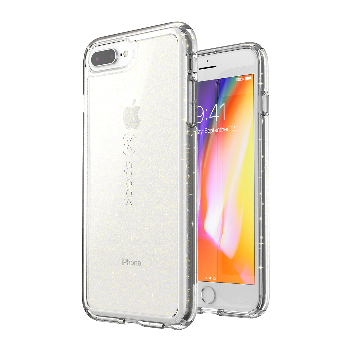 Picture of IPHONE 8/7/6S PLUS GEMSHELL GLITTER (CLEAR WITH GOLD GLITTER/CLEAR)