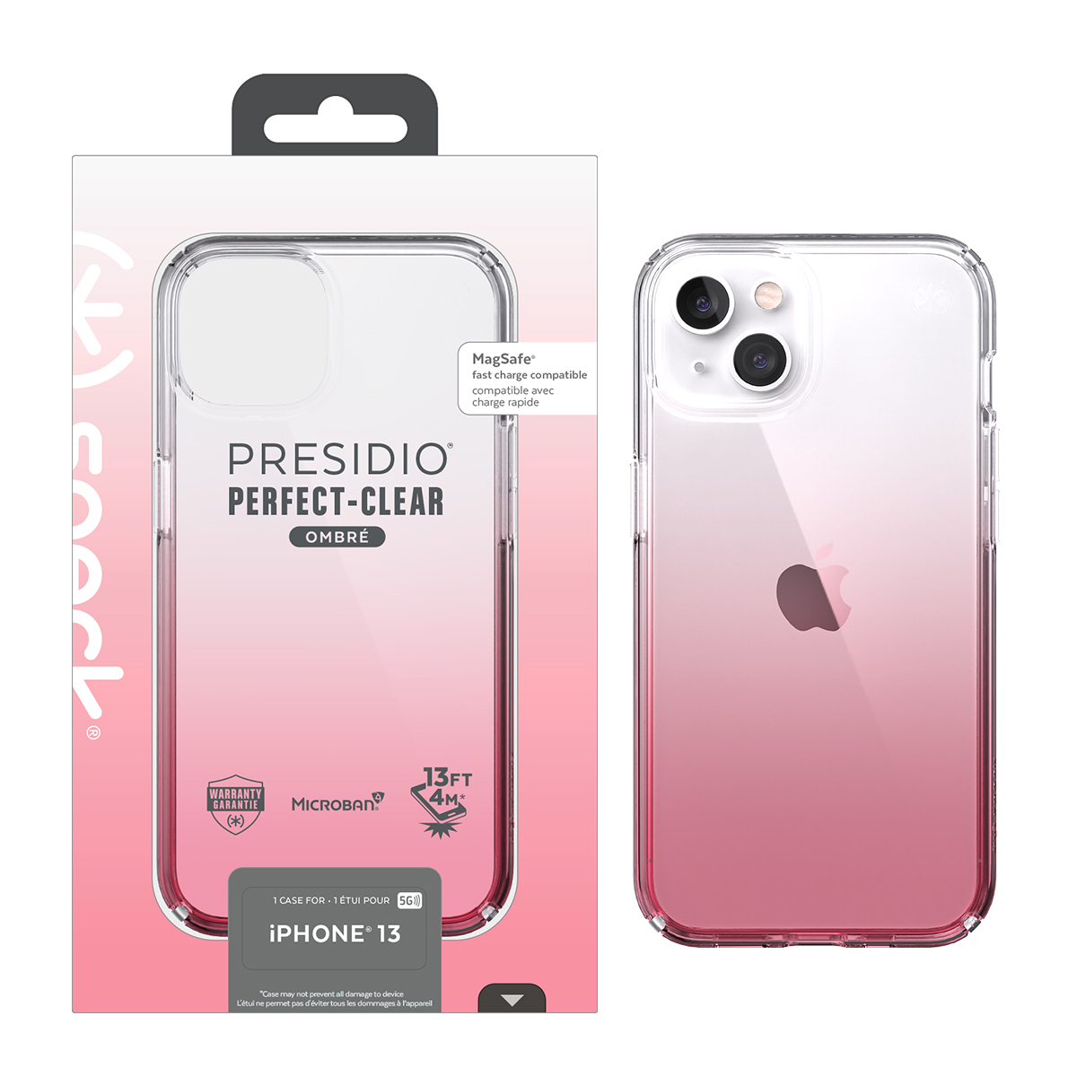 Picture of IPHONE 13 PRESIDIO PERFECT-CLEAR OMBRE -(CLEAR/VINTAGE ROSE)