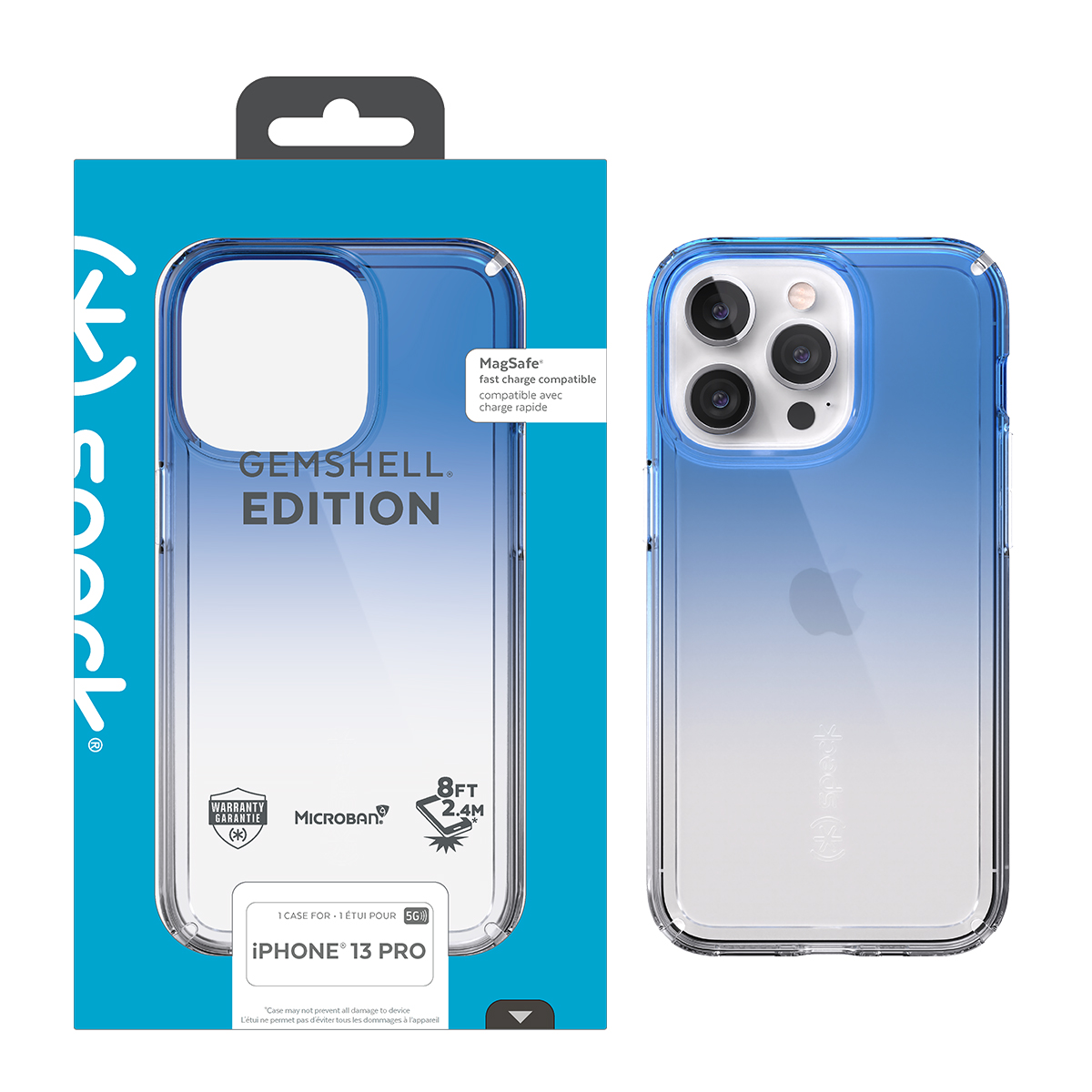 Picture of IPHONE 13 PRO GEMSHELL OMBRE (KYANITE BLUE/CLEAR)