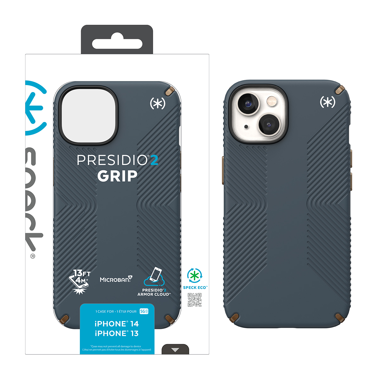 Picture of IPHONE 14 PRESIDIO2 GRIP (CHARCOAL/COOL BRONZE/WHITE)