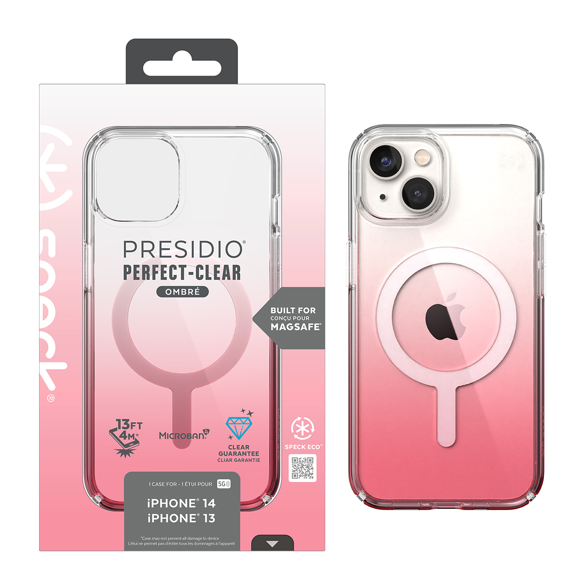 Picture of IPHONE 14 PRESIDIO PERFECT CLEAR OMBRE +MS (CLEAR/VINTAGE ROSE FADE)