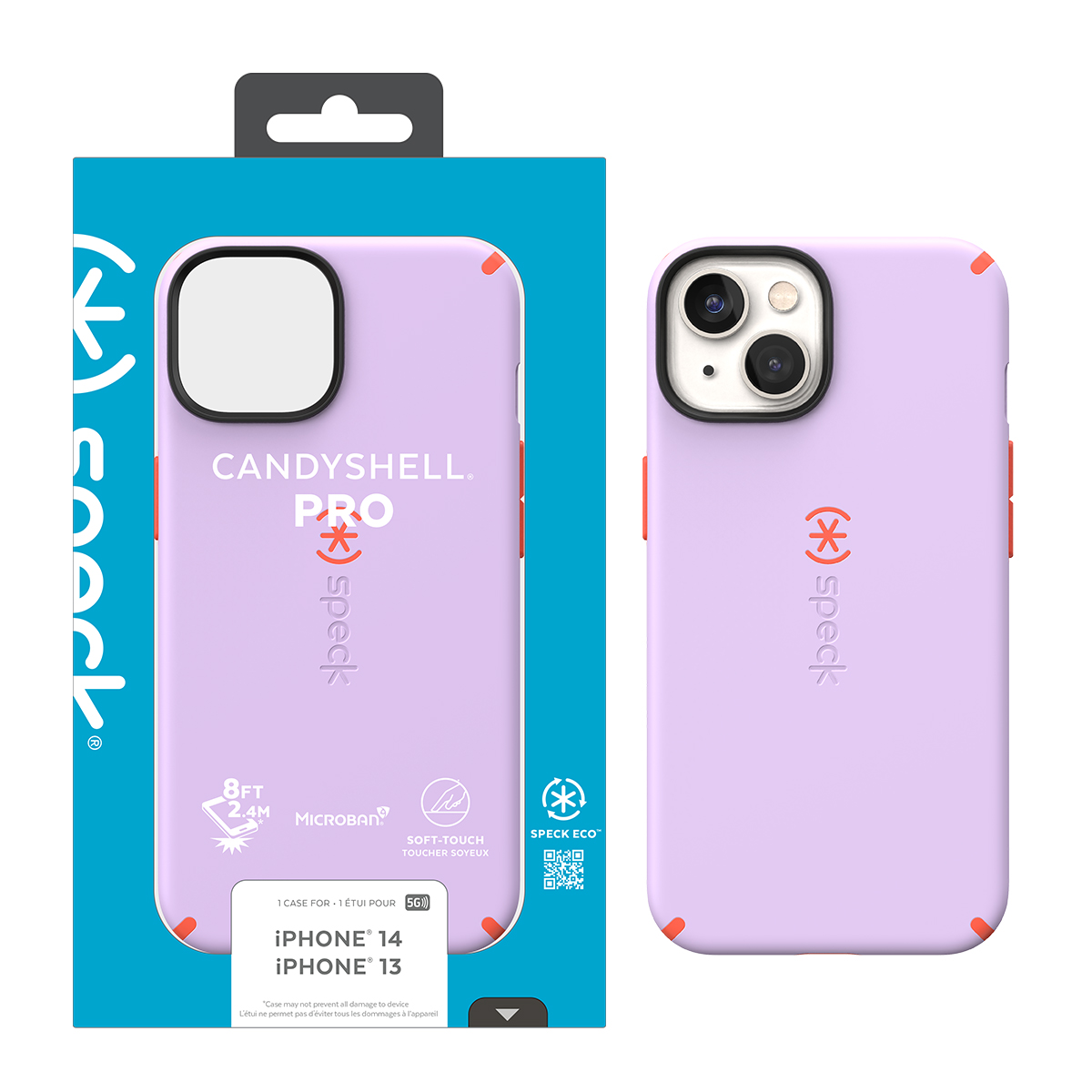 Picture of IPHONE 14 CANDYSHELL PRO (SPRING PURPLE/ENERGY RED)