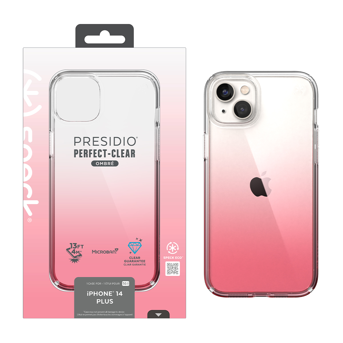 Picture of IPHONE 14 PLUS PRESIDIO PERFECT CLEAR OMBRE (CLEAR/VINTAGE ROSE FADE)