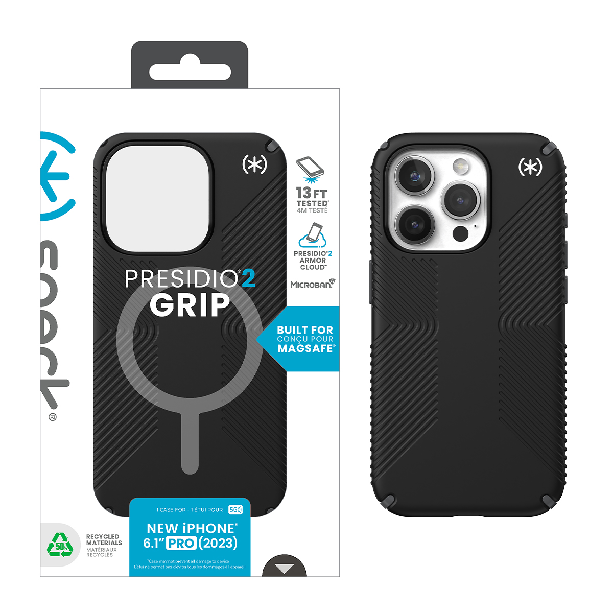 Picture of Speck Apple iPhone 15 PRO PRESIDIO 2 GRIP + MagSafe Case - Black