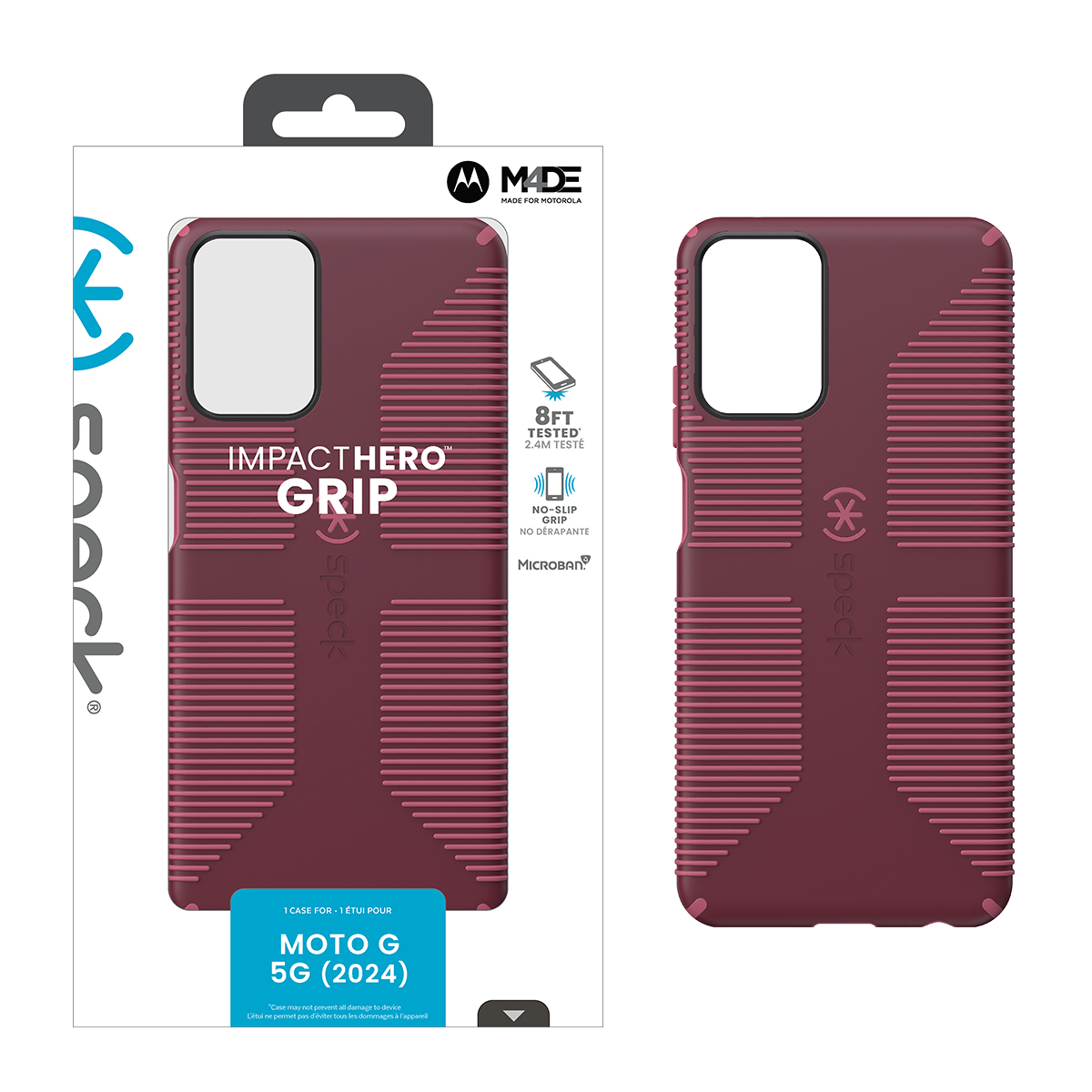 Picture of Speck moto g 5G (2024) IMPACTHERO GRIP (RUSTY RED/CURRANT RED/BLACK)