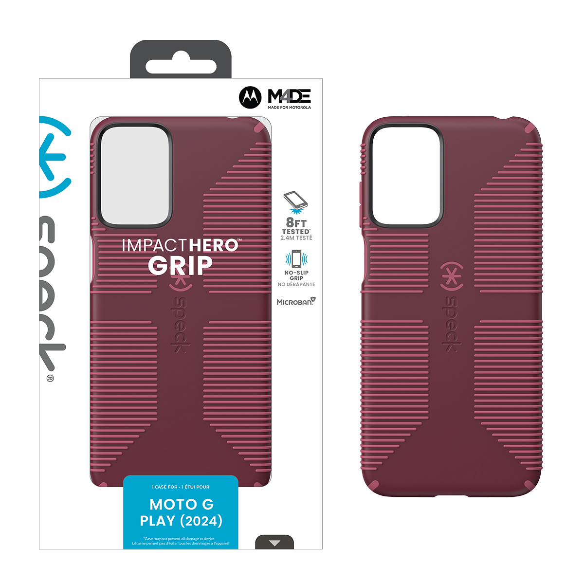Picture of Speck moto g play - 2024 IMPACTHERO GRIP RUSTY RED/CURRANT RED/BLACK