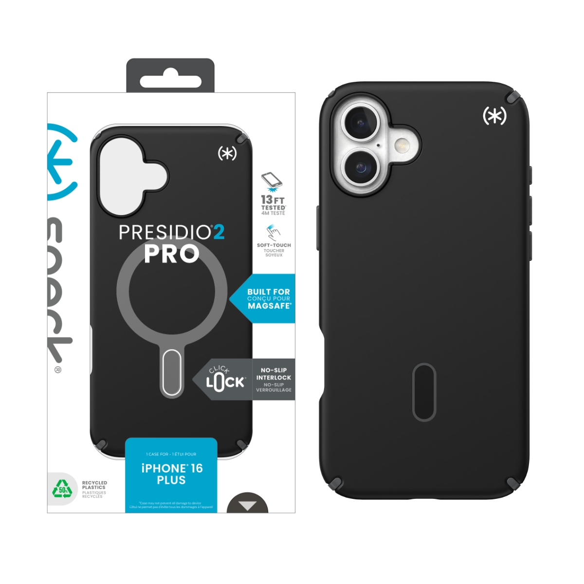 Picture of Speck Apple iPhone 16 Plus PRESIDIO2 PRO + CL BLACK / SLATE GREY / WHITE