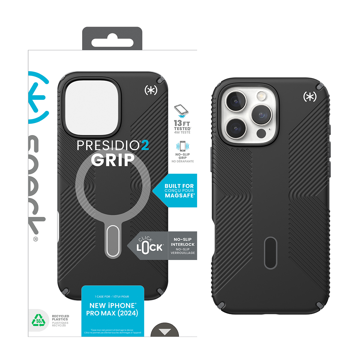 Picture of Speck Apple iPhone 16 Pro Max PRESIDIO2 GRIP + CL BLACK / SLATE GREY / WHITE