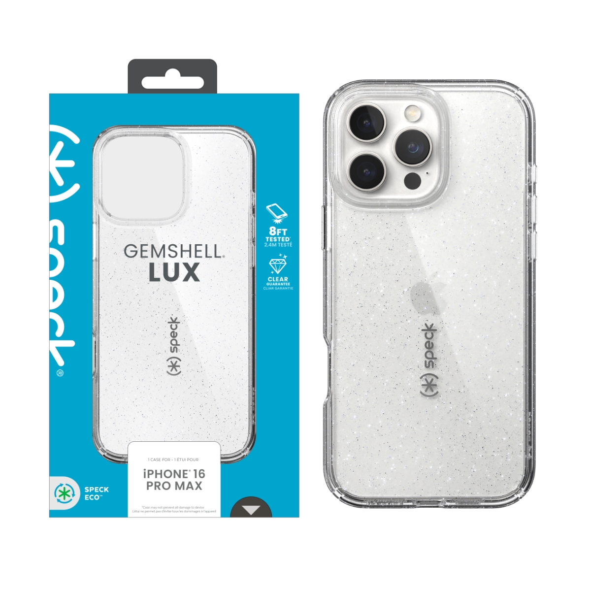 Picture of Speck Apple iPhone 16 Pro Max GEMSHELL LUX CLEAR/ PLATINUM GLITTER