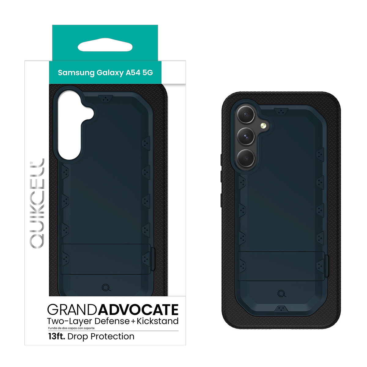 Picture of Quikcell Samsung Galaxy A54 5G GRAND ADVOCATE Dual-layer Kickstand Case - Navy Blue