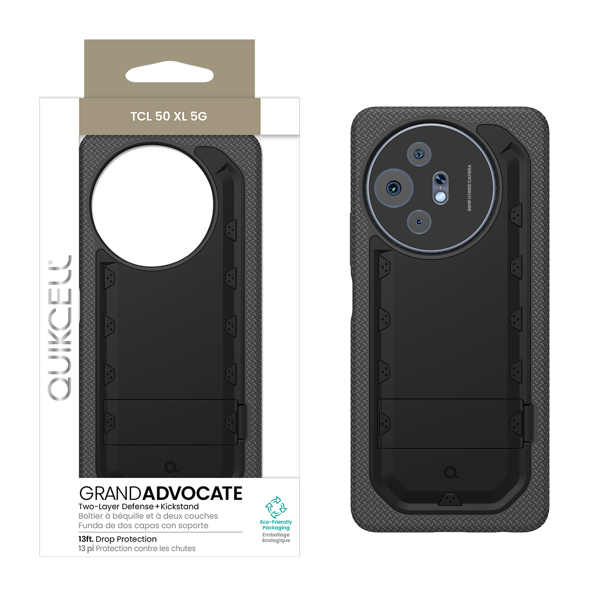 Picture of Quikcell TCL 50 XL 5G Grand ADVOCATE Dual-Layer Kickstand Case – Armor Black
