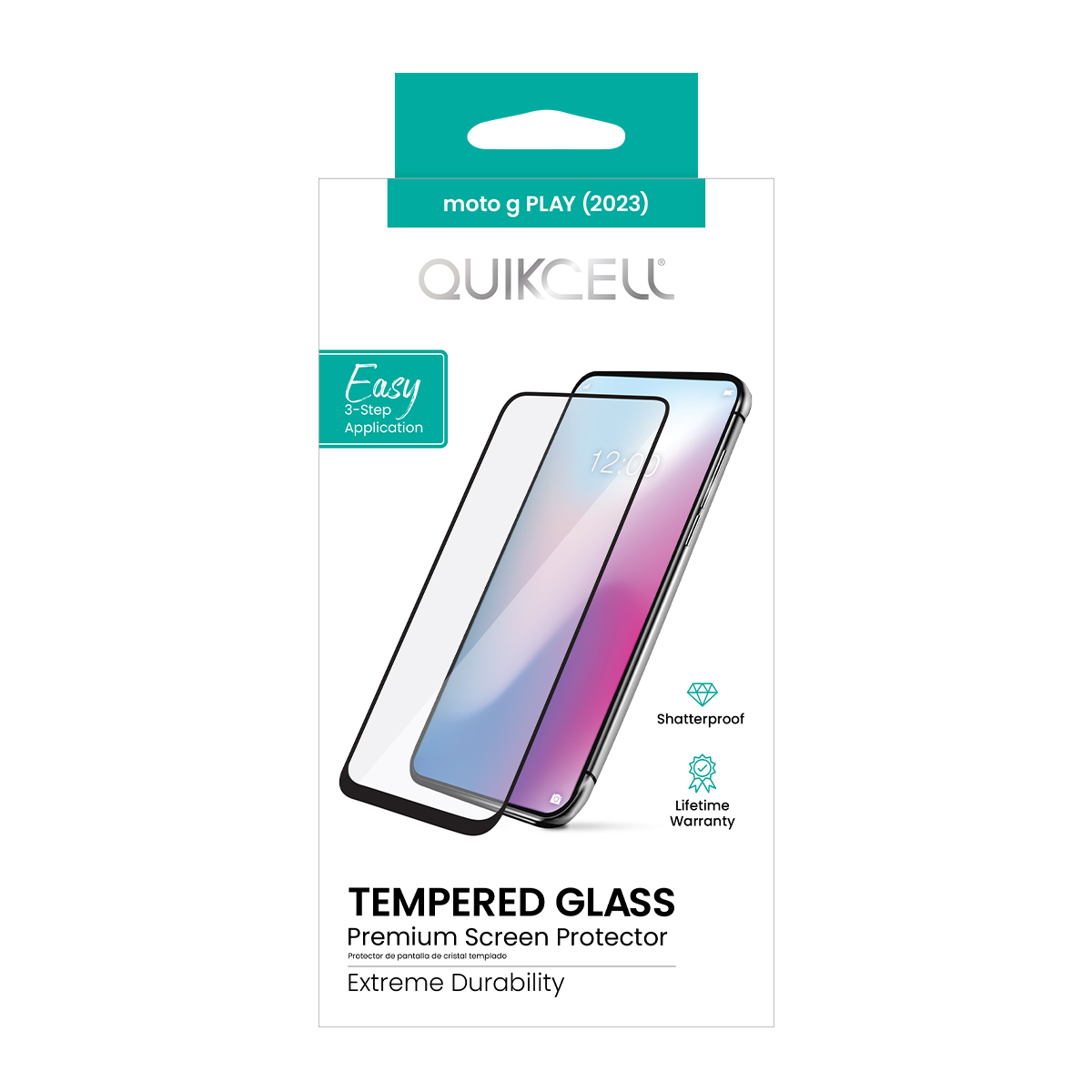 Picture of Quikcell moto g PLAY (2023) TEMPERED GLASS Screen Protector - Black