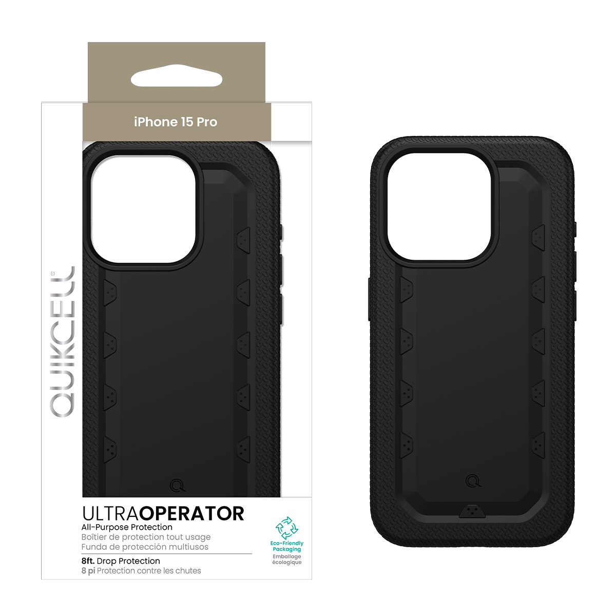 Picture of Quikcell Apple iPhone 15 Pro Ultra Operator Rugged Protective Case- Armor Black