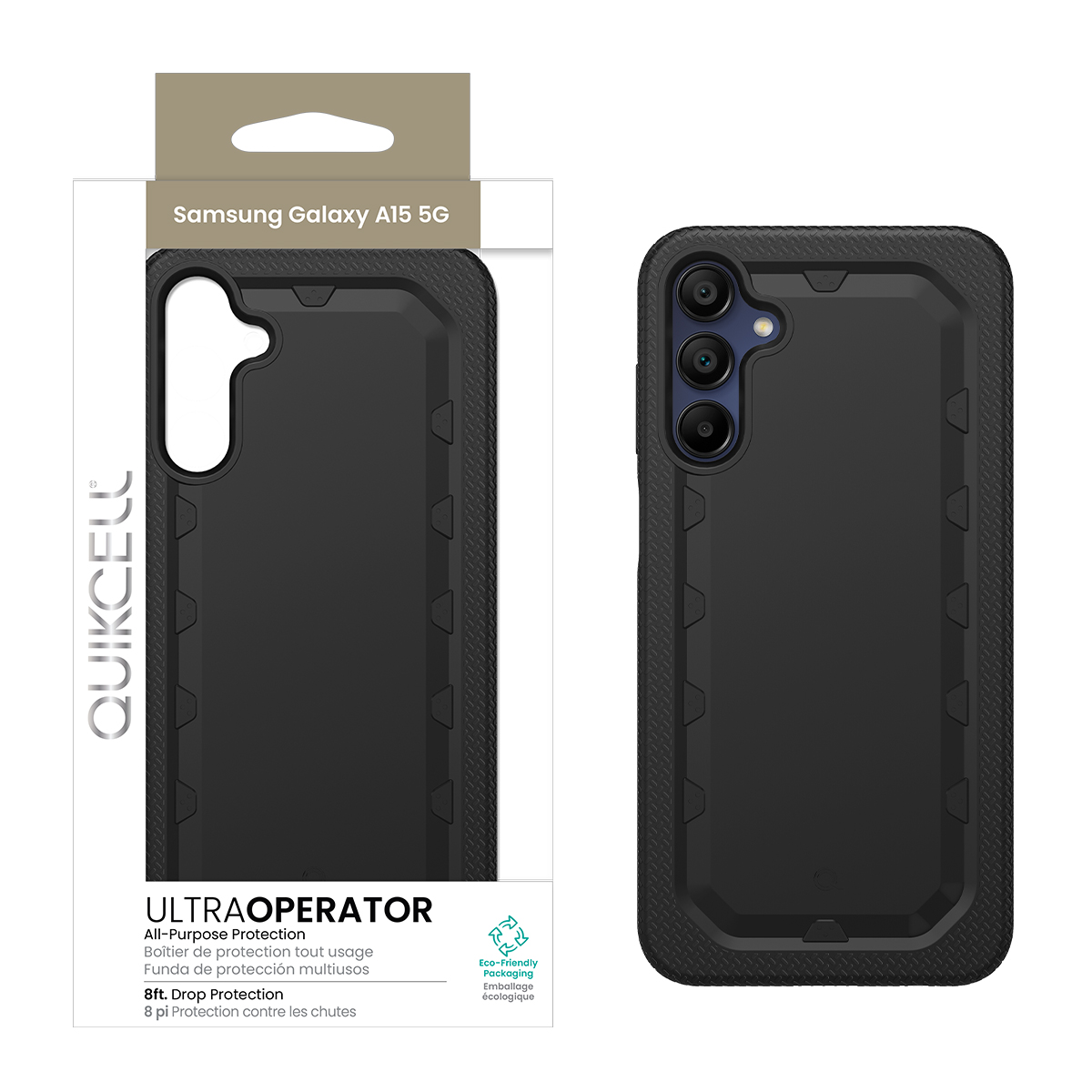 Picture of Quikcell Samsung Galaxy A15 5G Ultra OPERATOR Rugged Protective Case - Armor Black