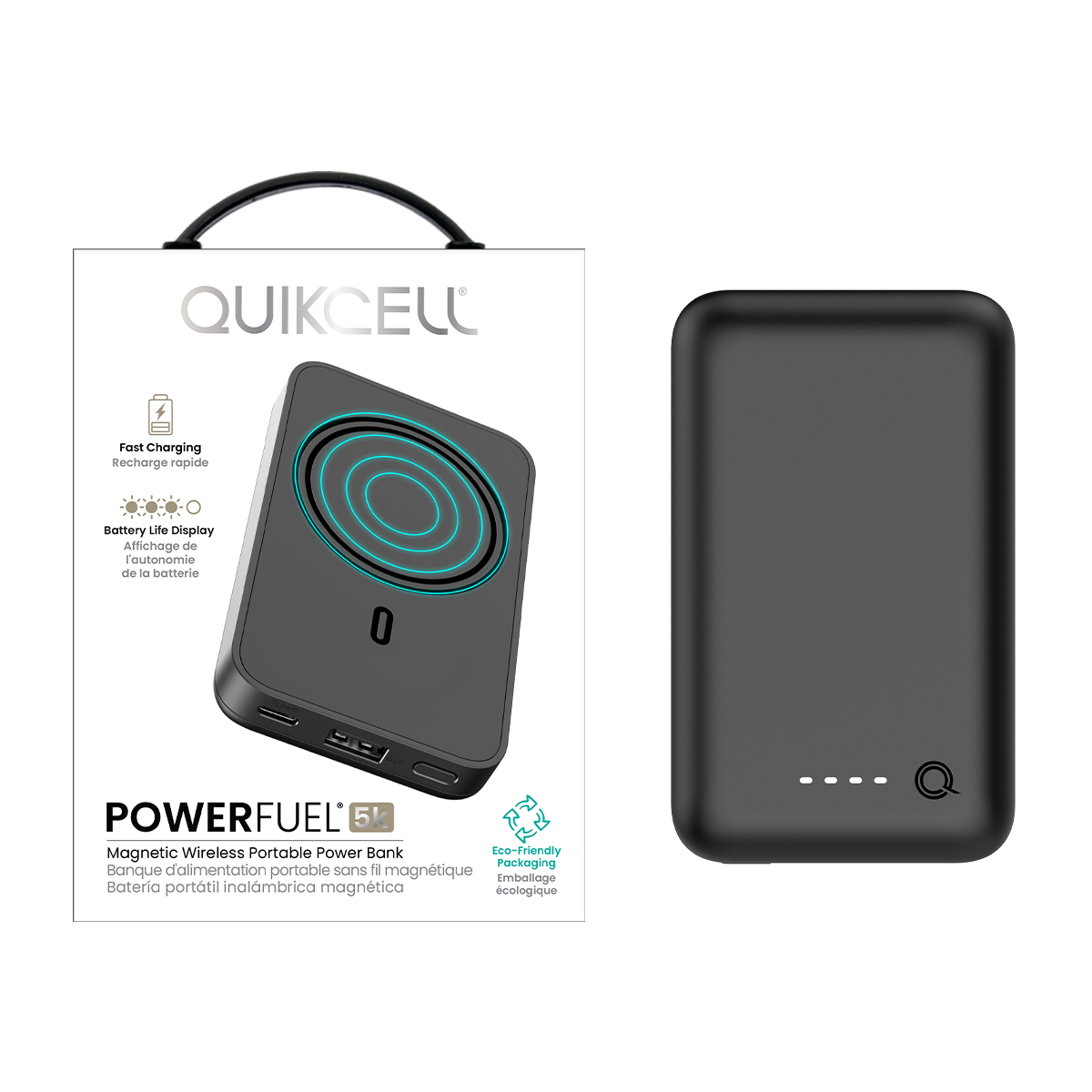 Picture of Quikcell PoweFuel® 5K Magnetic Wireless Portable Power Bank - Black