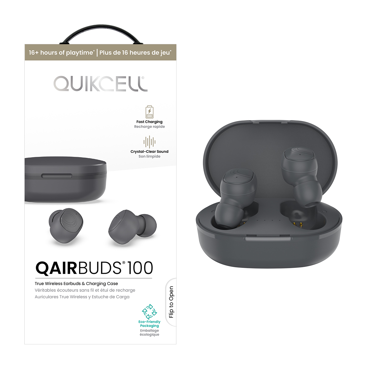 Picture of Quikcell QAIR BUDS 100 - Charcoal