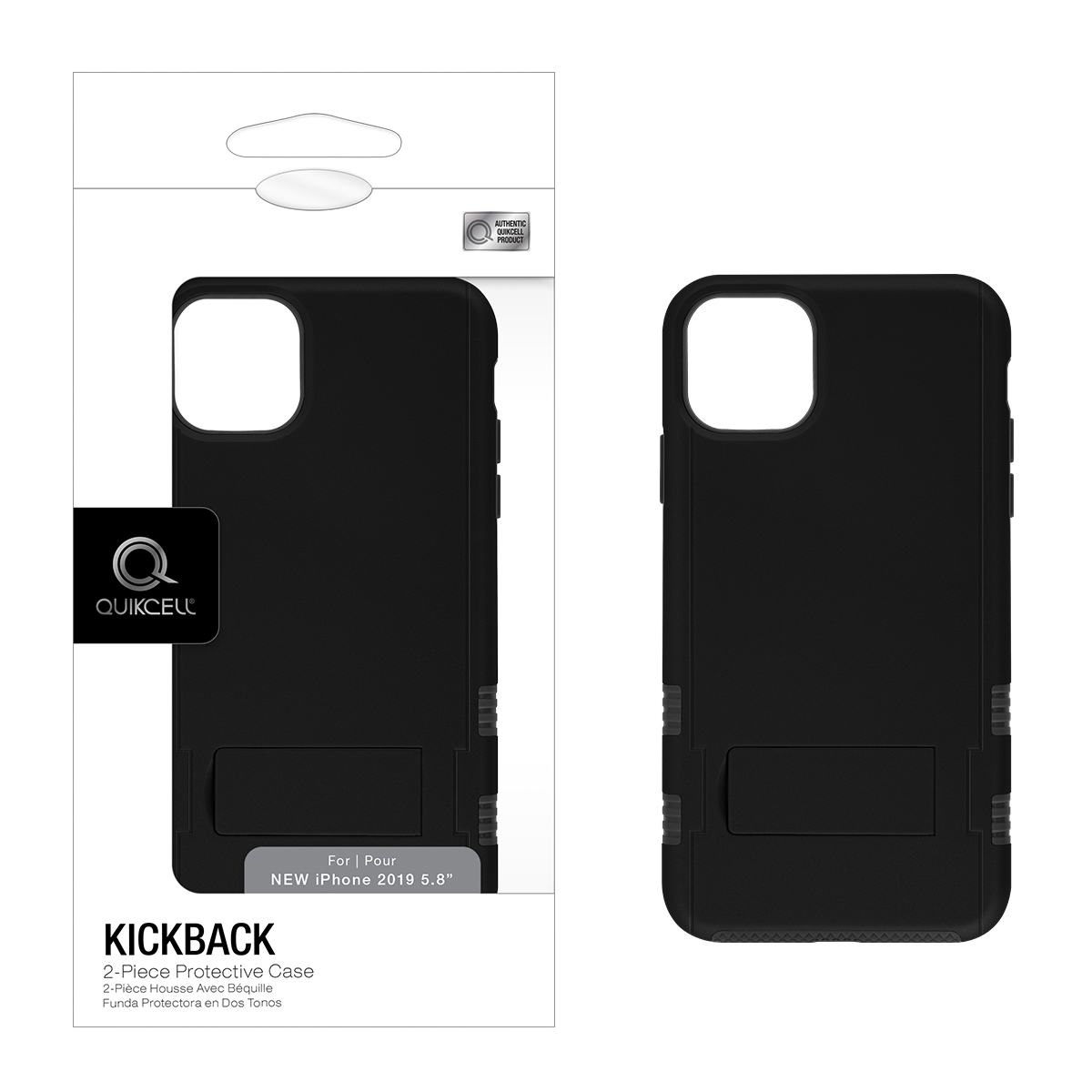 Picture of Quikcell Apple iPhone 11 Pro KICKBACK Dual-layer Kickstand Case - Black/Gray