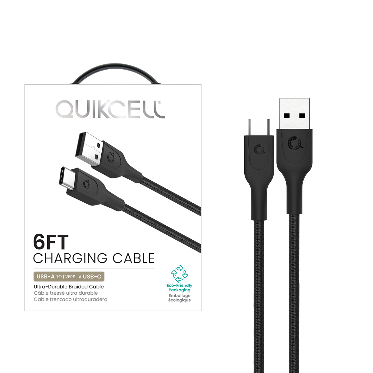 Picture of Quikcell CHARGE & SYNC CABLE USB-A to USB-C - 6 ft - Black