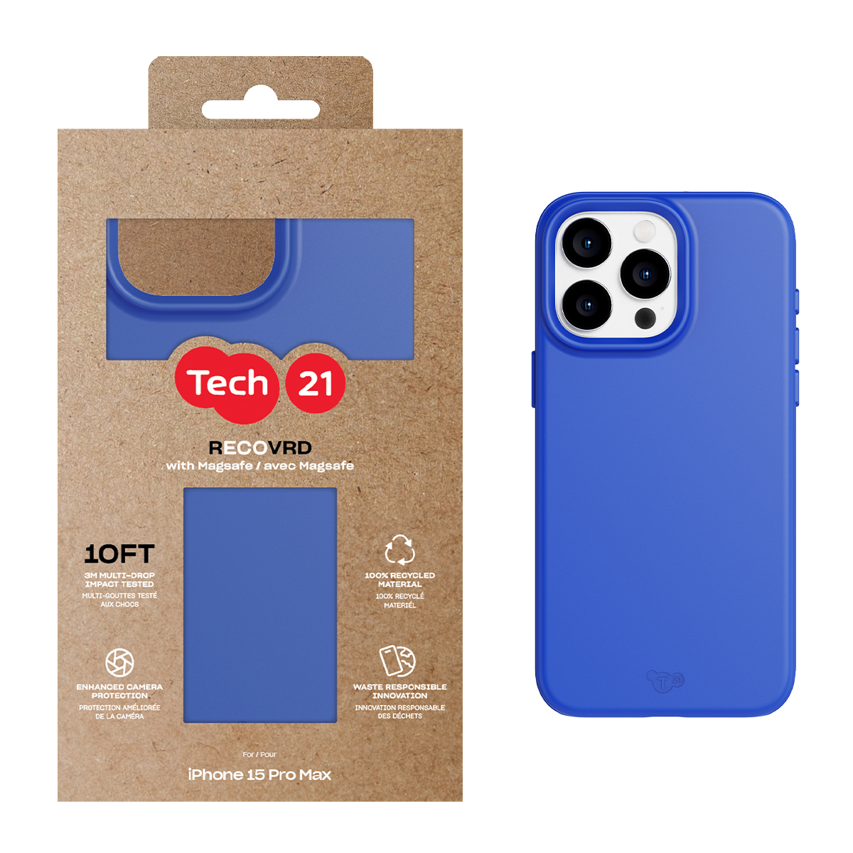 Picture of Tech21 Recovrd w/MagSafe for iPhone 15 Pro Max - Cobalt Blue