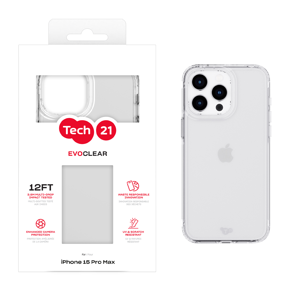 Picture of Tech21 EvoClear for iPhone 15 Pro Max - Clear