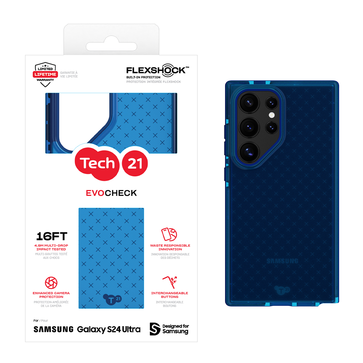 Picture of Tech21 EvoCheck for Galaxy S24 Ultra - Cobalt Blue