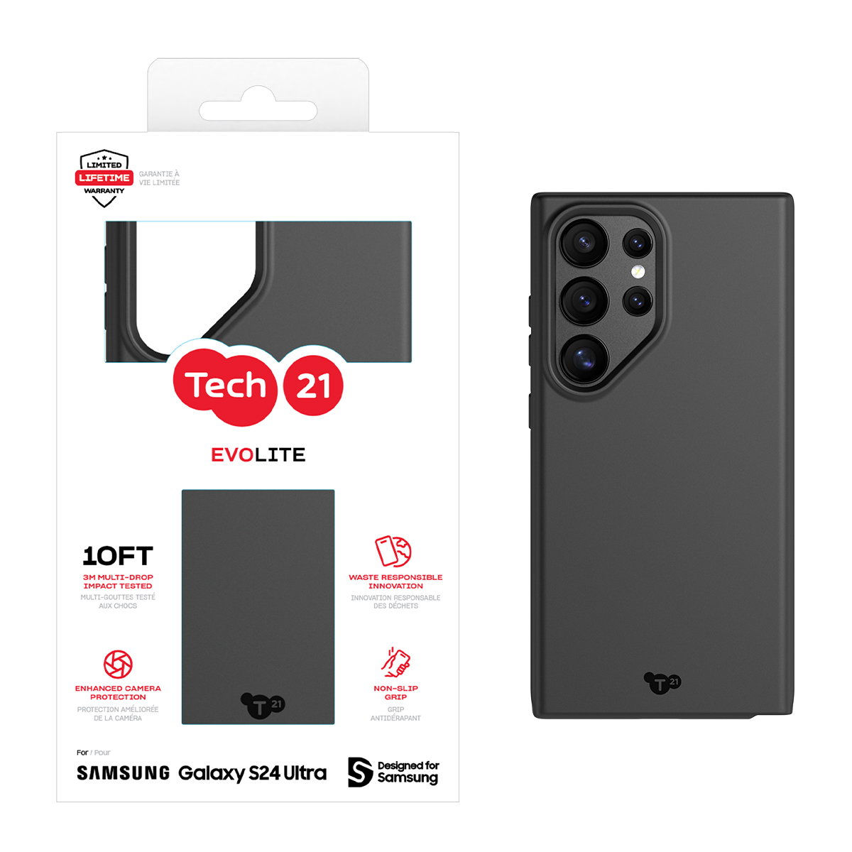 Picture of Tech21 EvoLite for Galaxy S24 Ultra - Black