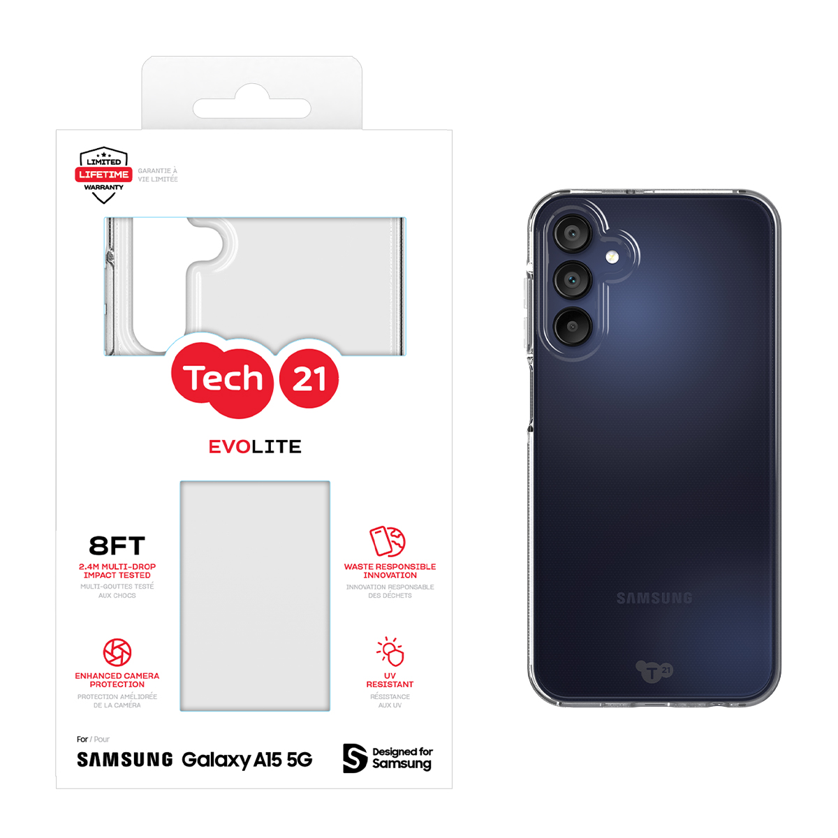 Picture of Tech21 EvoLite for Galaxy A15 5G - Clear