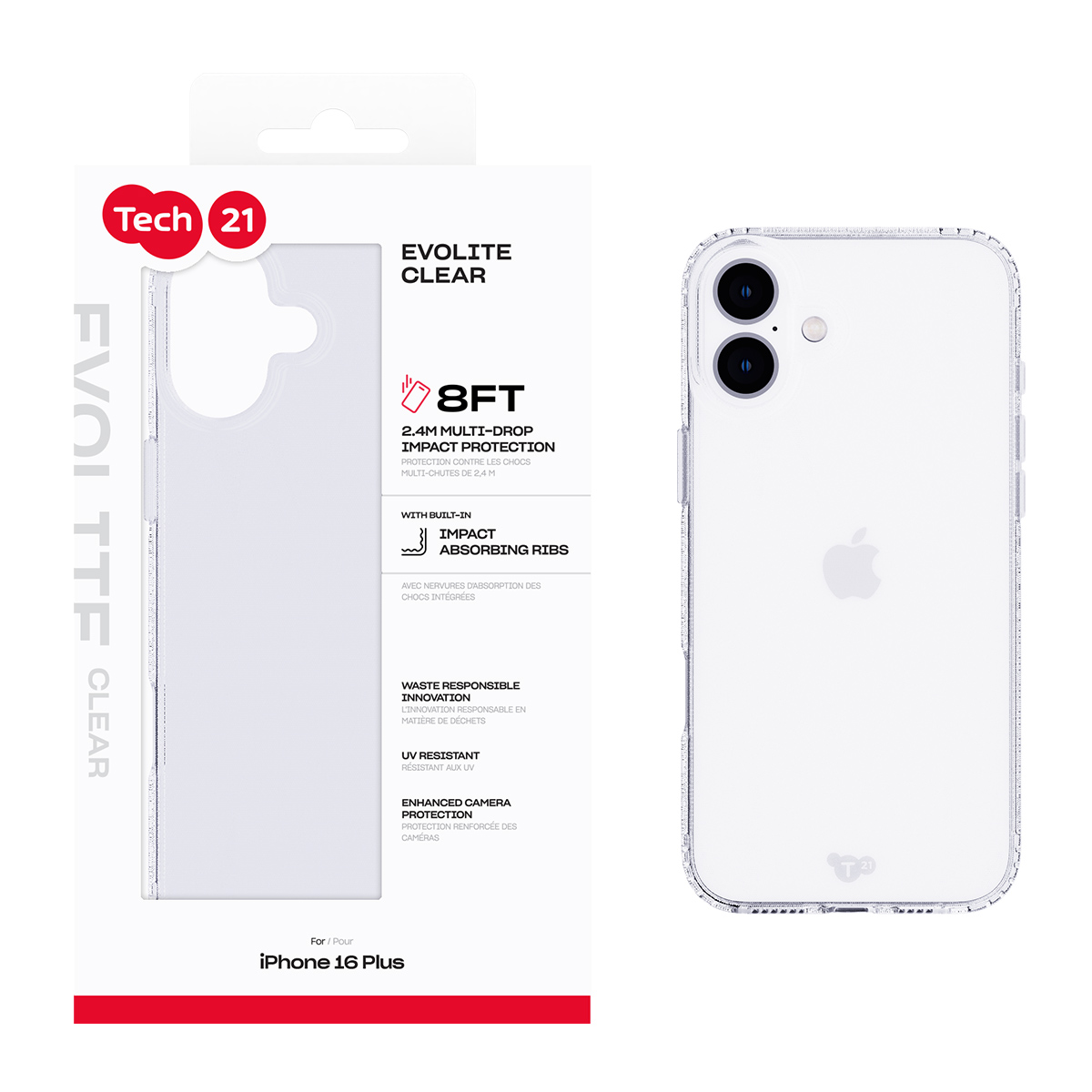Picture of Tech21 EvoLite for Apple iPhone 16 Plus - Clear