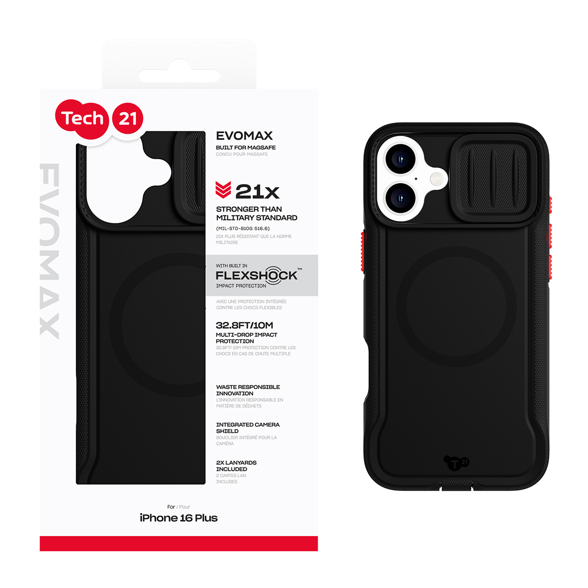 Picture of Tech21 EvoMax w/MagSafe for Apple iPhone 16 Plus - Black