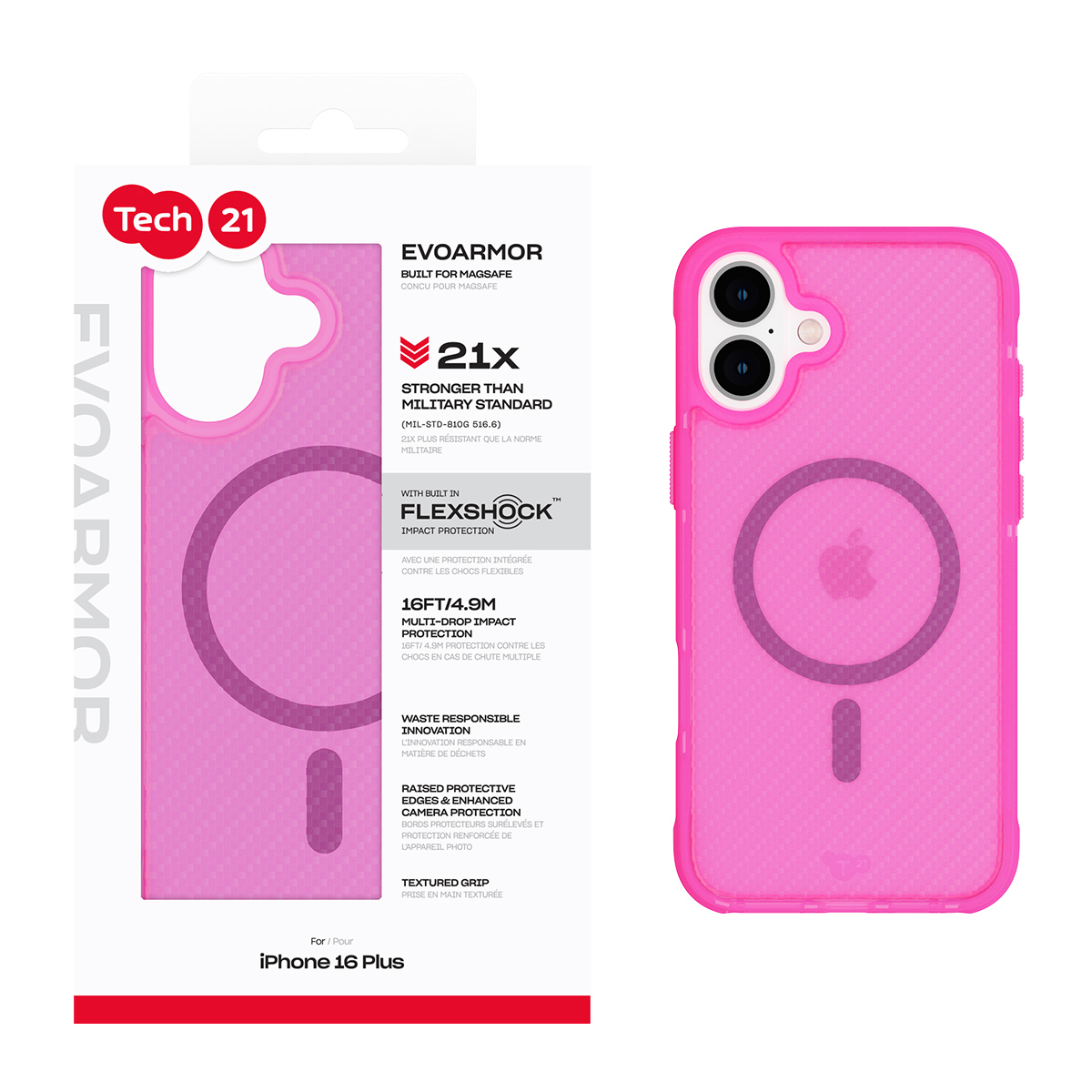 Picture of Tech21 EvoArmor w/MagSafe for Apple iPhone 16 Plus - Pink