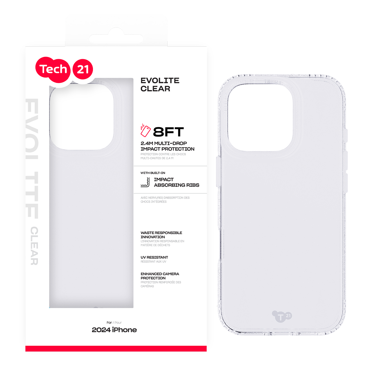 Picture of Tech21 EvoLite for Apple iPhone 16 Pro - Clear