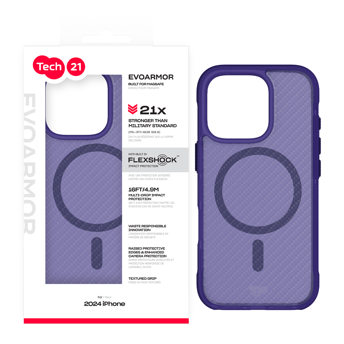 Picture of Tech21 EvoArmor w/MagSafe for Apple iPhone 16 Pro - Blue