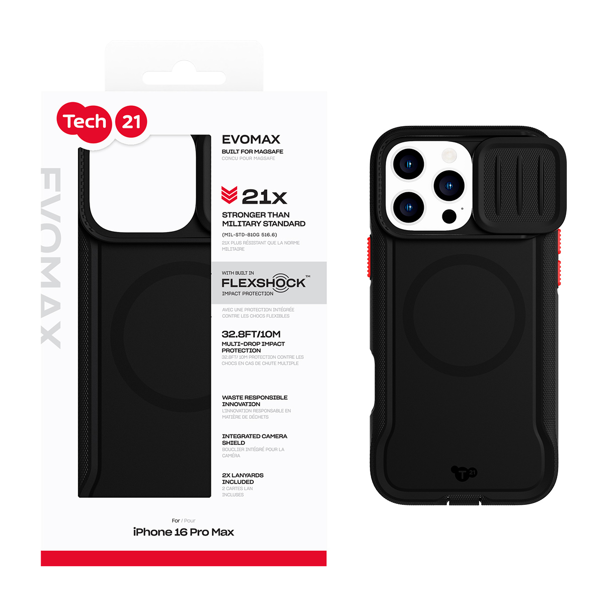 Picture of Tech21 EvoMax w/MagSafe for Apple iPhone 16 Pro Max - Black