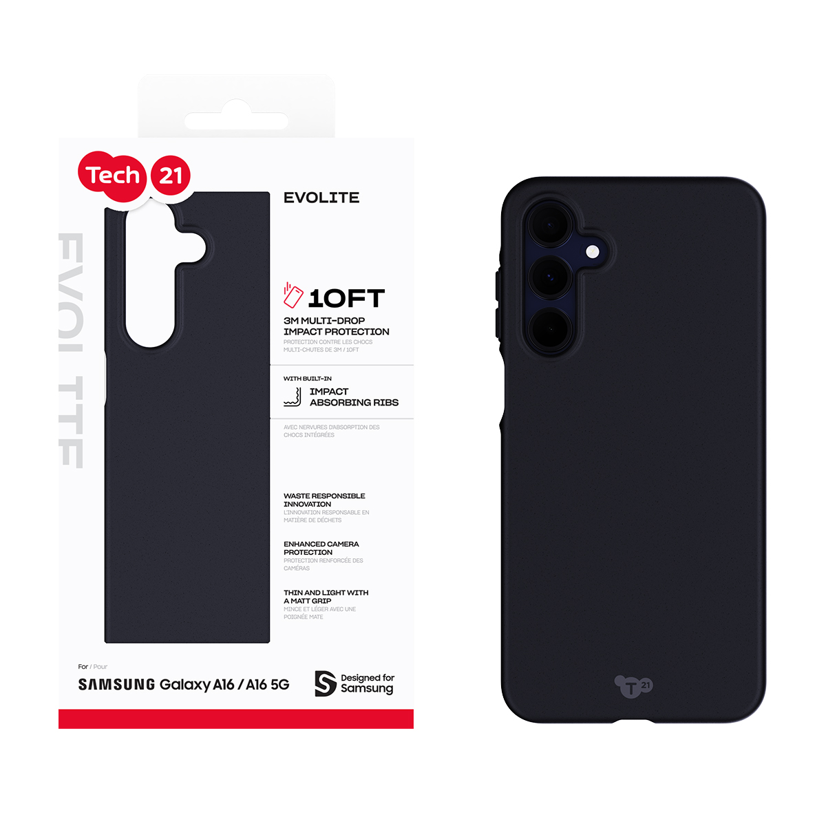 Picture of Tech21 EvoLite for Samsung Galaxy A16 5G - Black 
