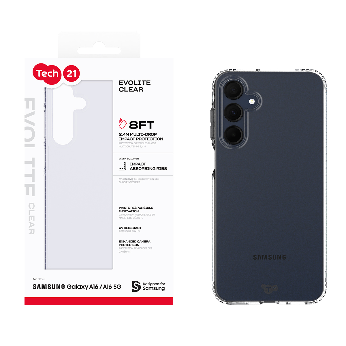 Picture of Tech21 EvoLite for Samsung Galaxy A16 5G - Clear 

