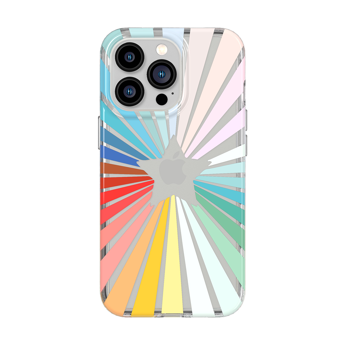Picture of Tech21 EvoArt for iPhone 13 Pro - Rainbow Sunburst