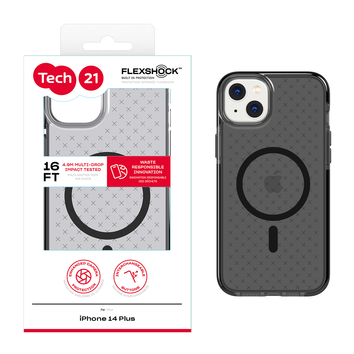 Picture of Tech21 EvoCheck w/MagSafe for iPhone 14 Plus - Smokey/Black