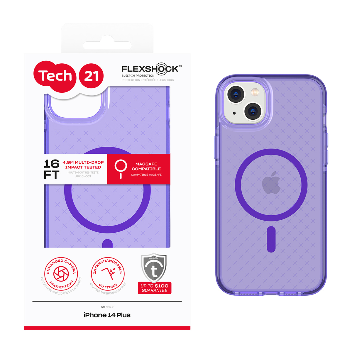 Picture of Tech21 EvoCheck w/MagSafe for iPhone 14 Plus - Wondrous Purple