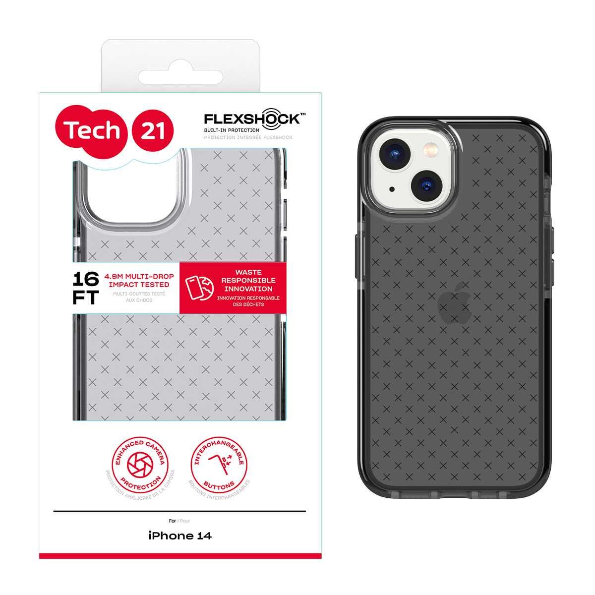 Picture of Tech21 EvoCheck for iPhone 14 - Smokey/Black