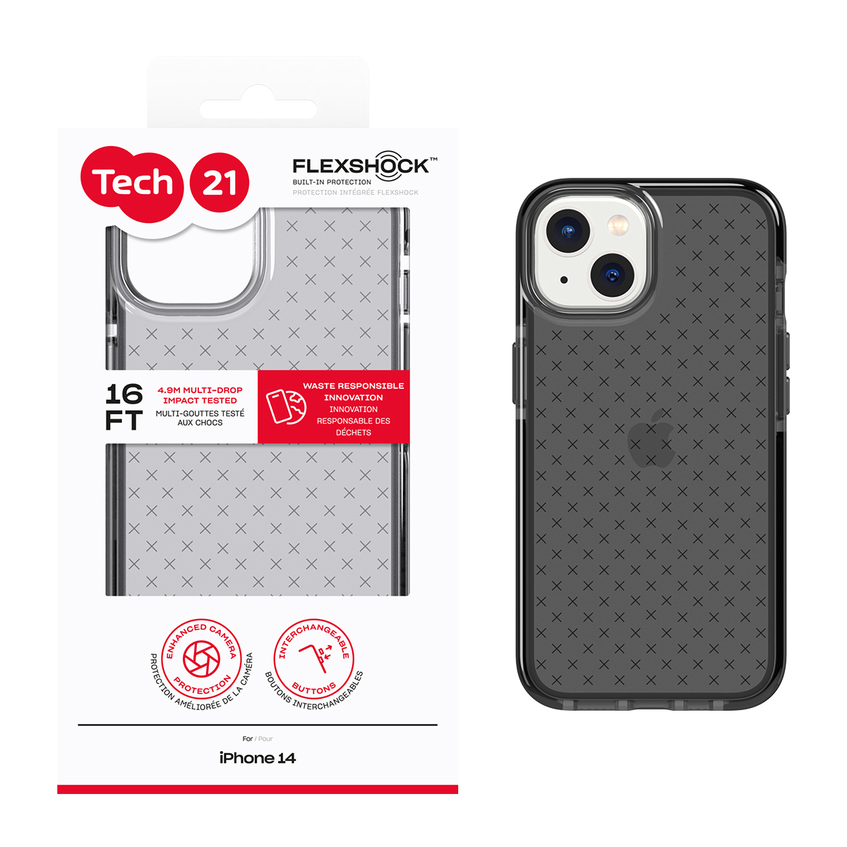 Picture of Tech21 EvoCheck for iPhone 14 - Smokey/Black