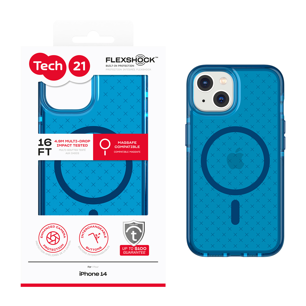 Picture of Tech21 EvoCheck w/MagSafe for iPhone 14 - Classic Blue