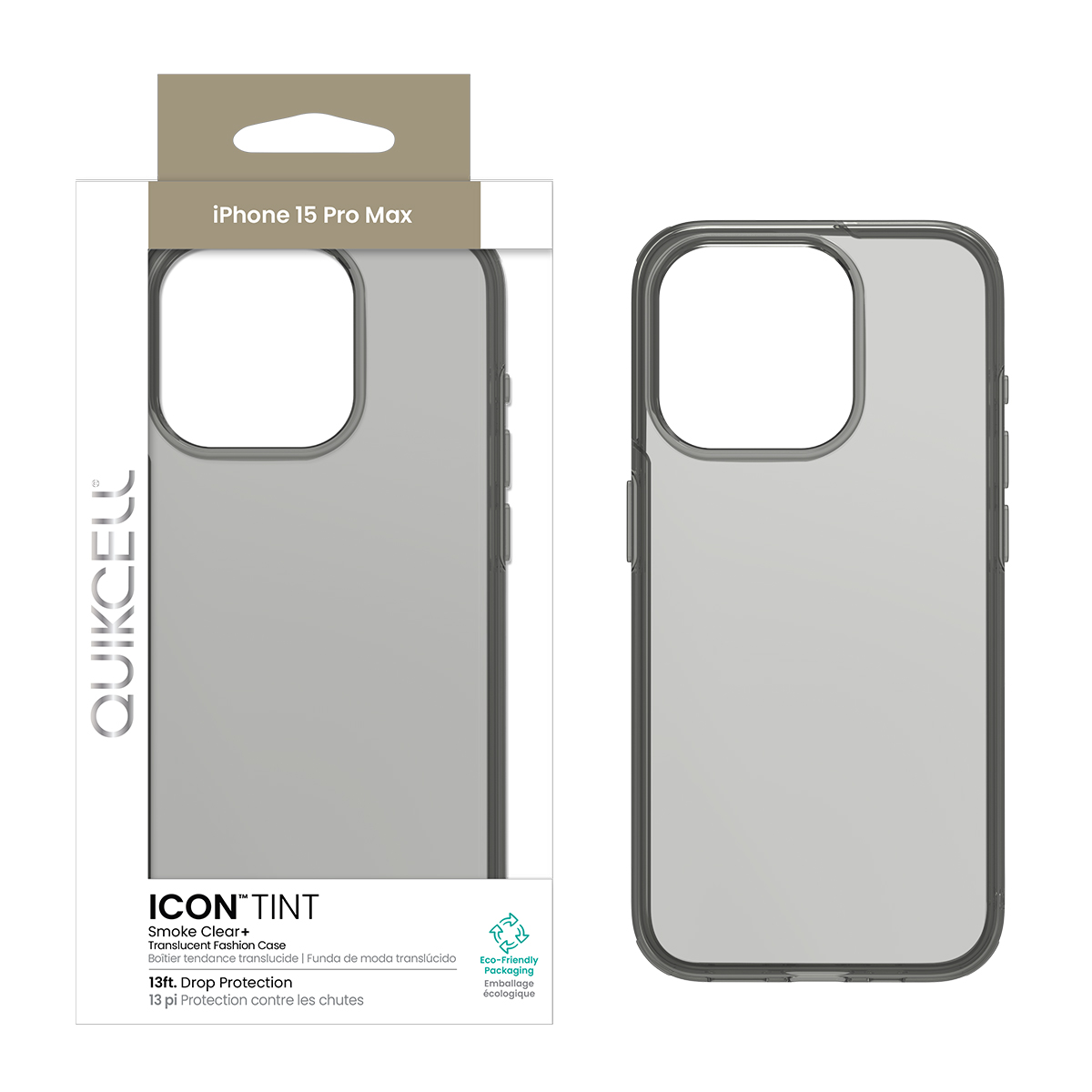 Picture of Quikcell Apple iPhone 15 Pro Max ICON TINT Transparent Protective Case - Smoke