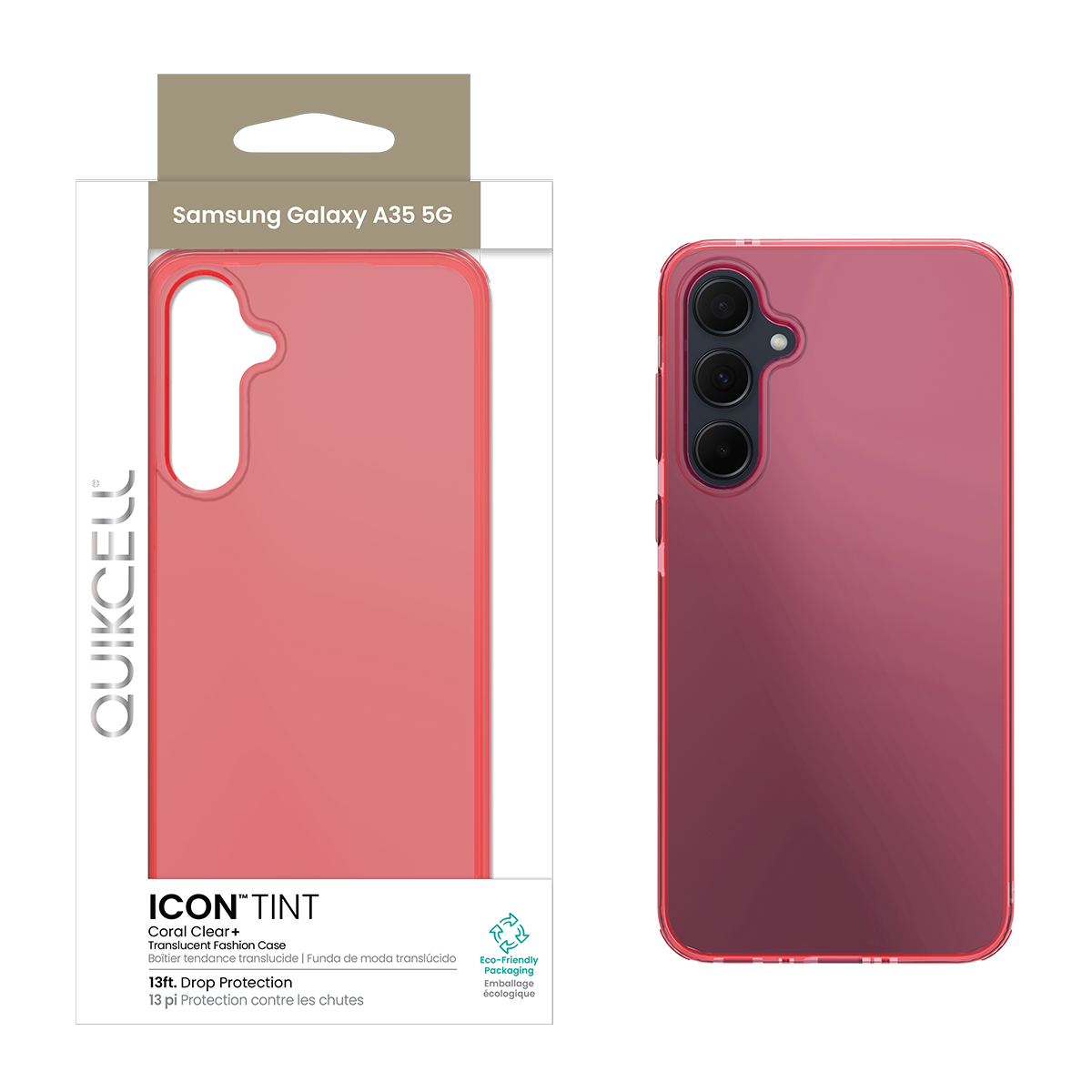 Picture of Quikcell Samsung Galaxy A35 5G ICON TINT Transparent Protective Case - Coral