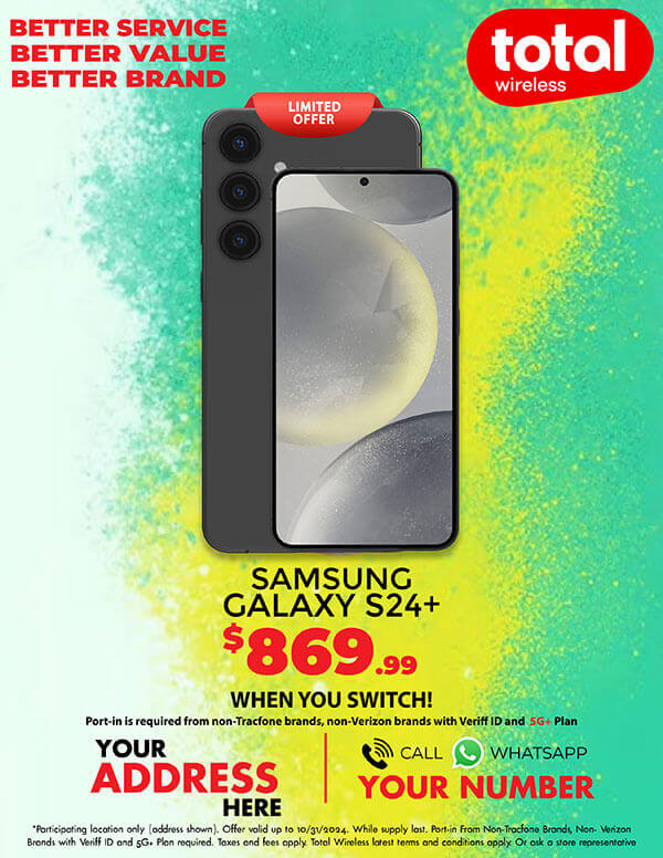 Picture of MyTotalBrand’s New Total Wireless Theme Flyer for Samsung S24 Plus