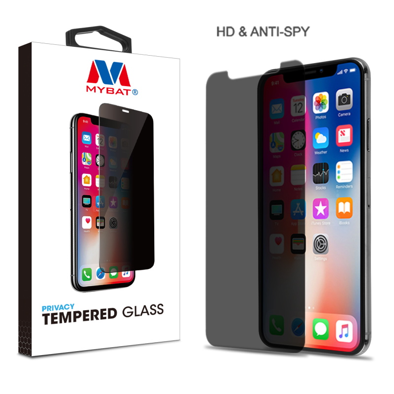 Picture of MyBat Privacy Tempered Glass Screen Protector (2.5D) for Apple iPhone XS/X / 11 Pro - Transparent Smoke