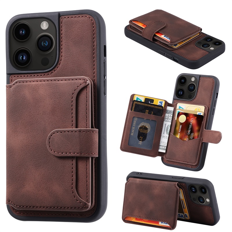 Picture of Dreamify USA Heritage 2.0 Multi Card Wallet Case for iPhone 15 Pro (6.1) - Brown