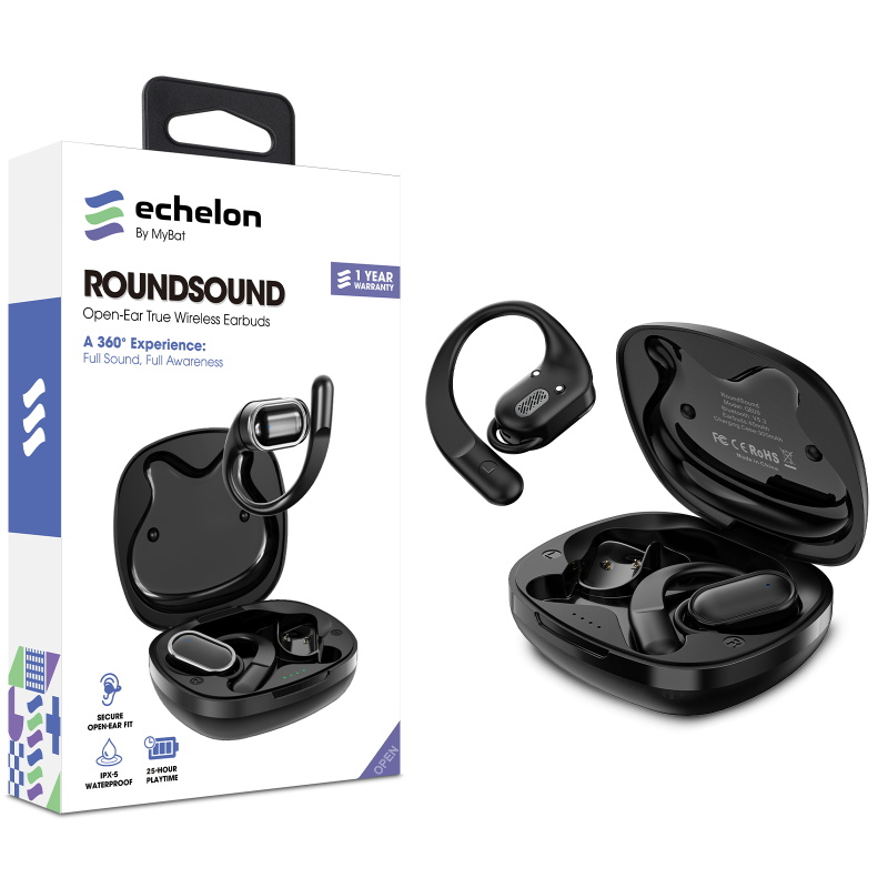 Picture of echelon RoundSound Open-Ear True Wireless Earbuds - Black