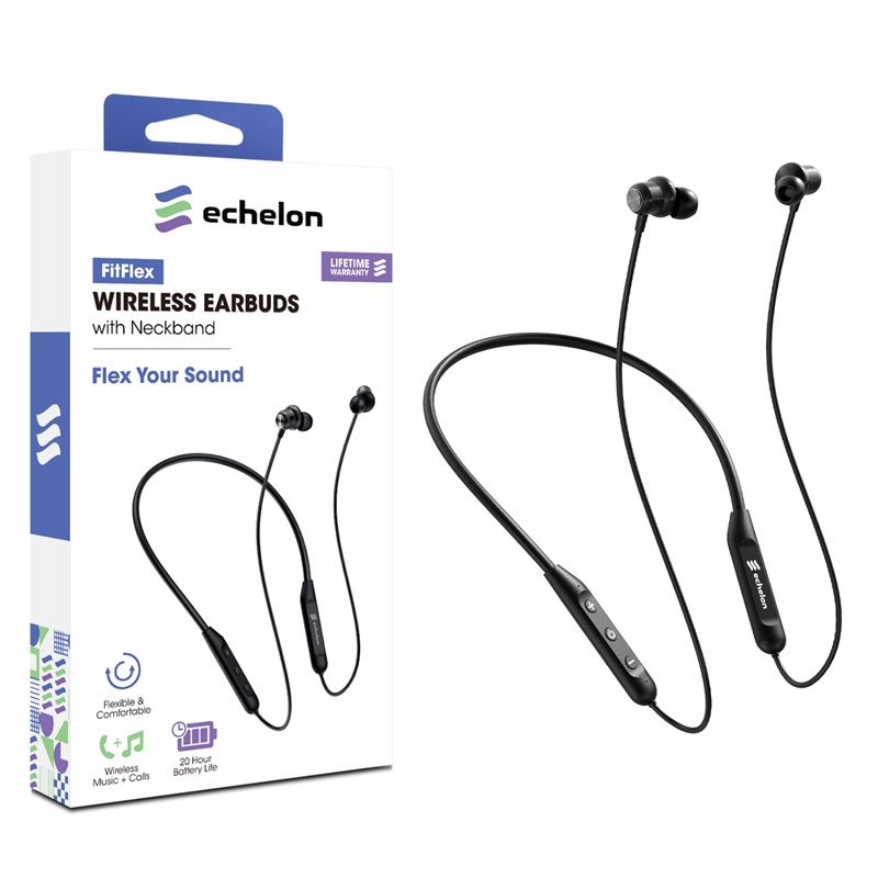 Picture of echelon FitFlex Neckband Bluetooth Earbuds - Black
