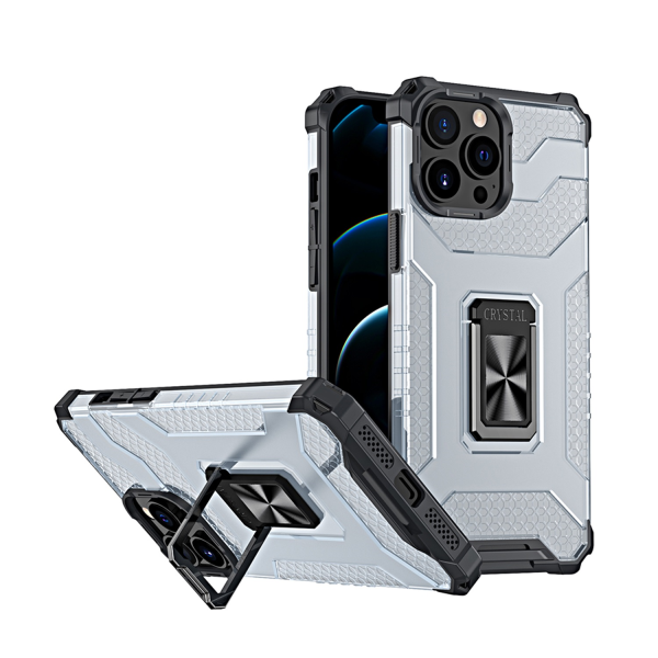 Picture of Dreamify USA Air Armor Clear Case w/ Magnetic Kickstand for iPhone 13 Pro (6.1) - Black