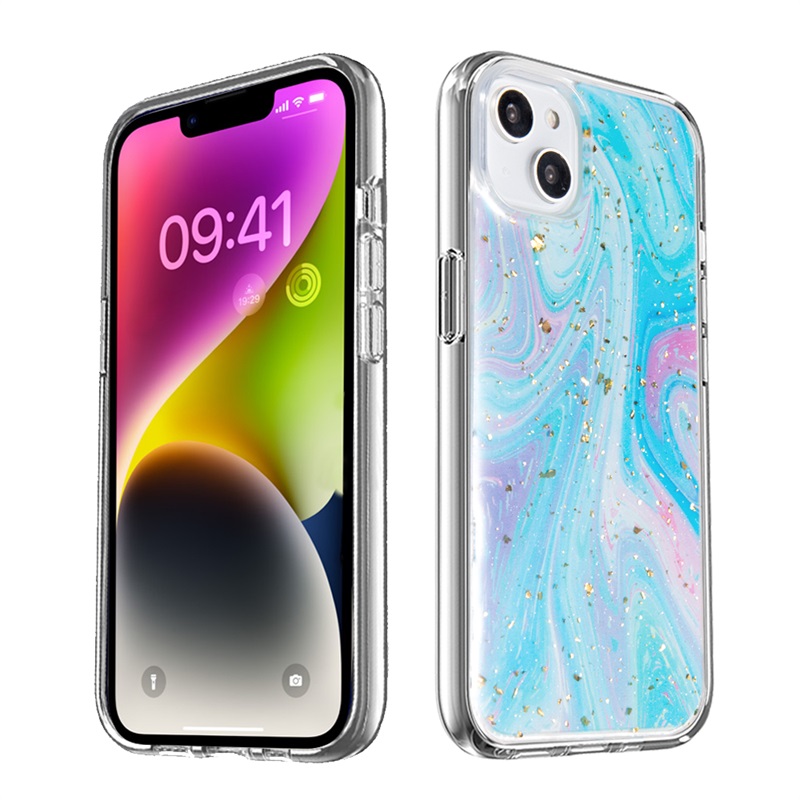 Picture of FOR IPHONE 15 PLUS (6.7") / IPHONE 14 PLUS (6.7") DREAMY SERIES GALAXY MILK FUSION PROTECTIVE CASE WITH RAISED CAMERA OPENING - BLUE SWIRL